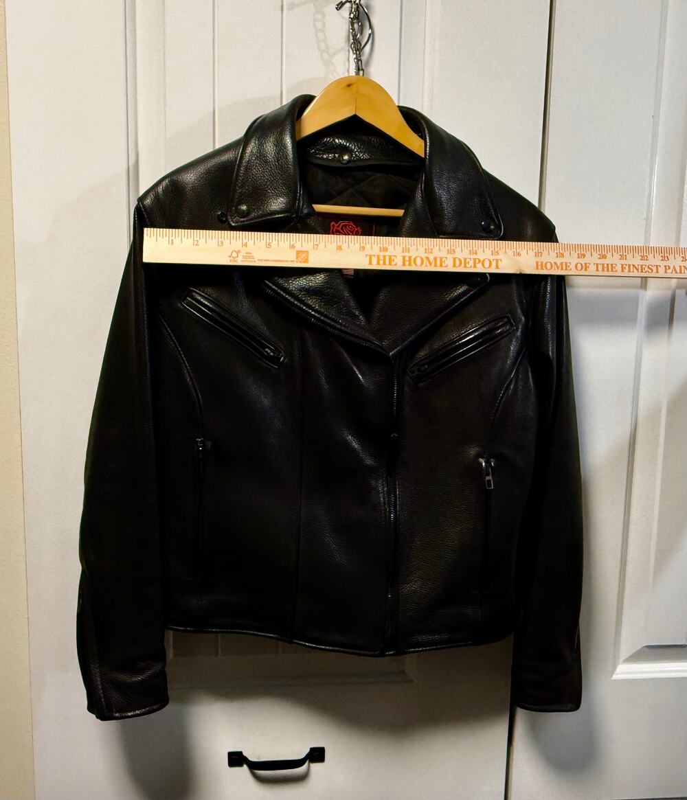 Fashions by Rose Womens Leather Motorcycle Jacket USA Removable Liner Black